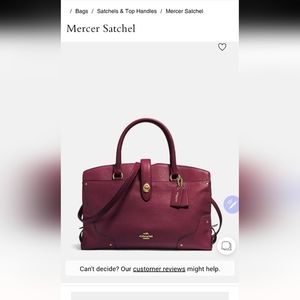 Coach Mercer Black Satchel (IMMACULATE CONDITION)